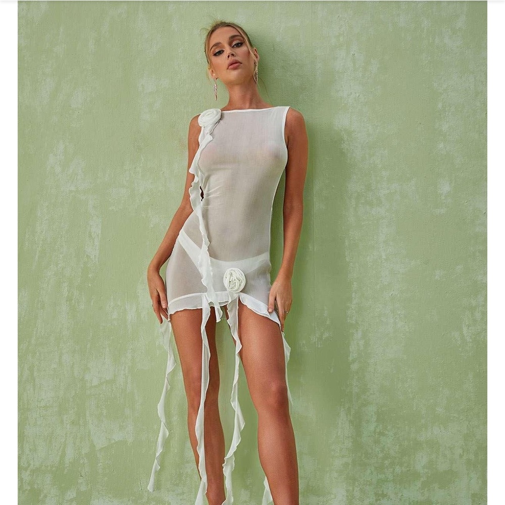 Mew Mews Corinna Mesh Mini Dress/Bathing Suit Coverup